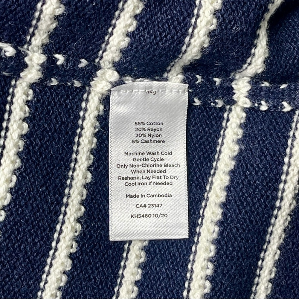 Talbots Supersoft Cashmere Belted Striped Sweater Cardigan Medium NWT - Picture 10 of 10